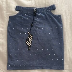 Motel Rocks Rhinestone Bodycon Women's Skirt with Cut Outs